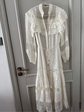 zimmermann prima embroidered midi dress Zimmermann Prima Embroidered Crepe Midi Dress in White